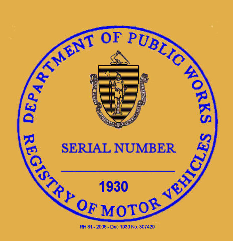 (image for) 1930 Massachusetts Registration Sticker